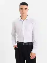 Белый рубашка классическая с длинным рукавом, приталенная Slim fit