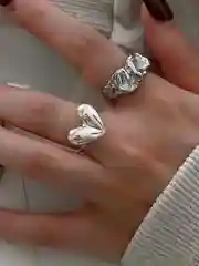 Серебряный кольцо сердце, бижутерия, под серебро, в форме сердца, размер регулируемый
