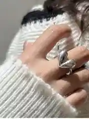 Серебряный кольцо сердце, бижутерия, под серебро, в форме сердца, размер регулируемый