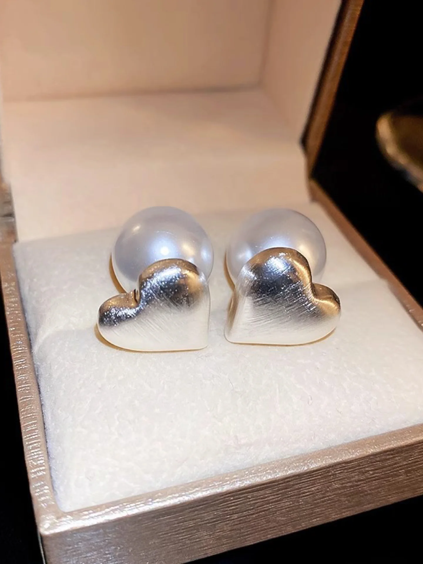 Серебряный серьги "Сердечки" женские, гвоздики, бижутерия под серебро и золото, сердце