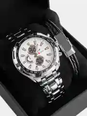 Белый мужские часы Curren 8023 с браслетом