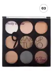 Светло-коричневый тени для век "MAKEUP STUDIO" , 9 цветов в палетке