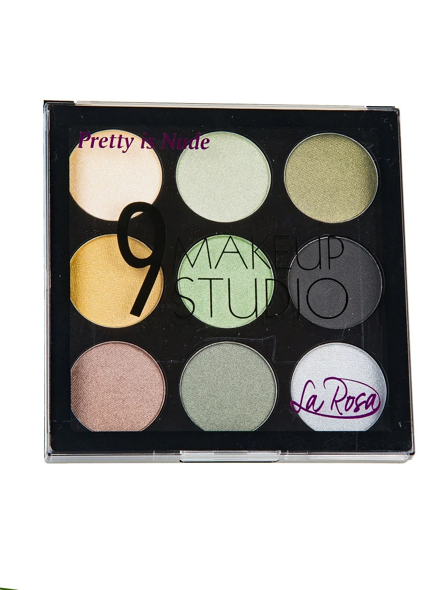 Зеленый тени для век "MAKEUP STUDIO" , 9 цветов в палетке