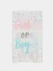 Белый скатерть одноразовая на гендер-пати 182*137 "Boy or girl?"
