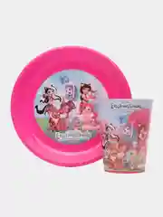 Розовый комплект из стакана и тарелки "Enchantimals" 350 мл