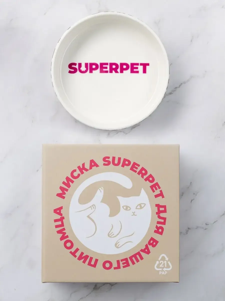 SUPERPET / Миска для собак / Миска для кошек / Леопардовая