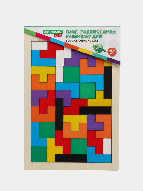Головоломка Brauberg Kids, для детей деревянная Тетрис от 3 лет, сортер, пазлы для малышей