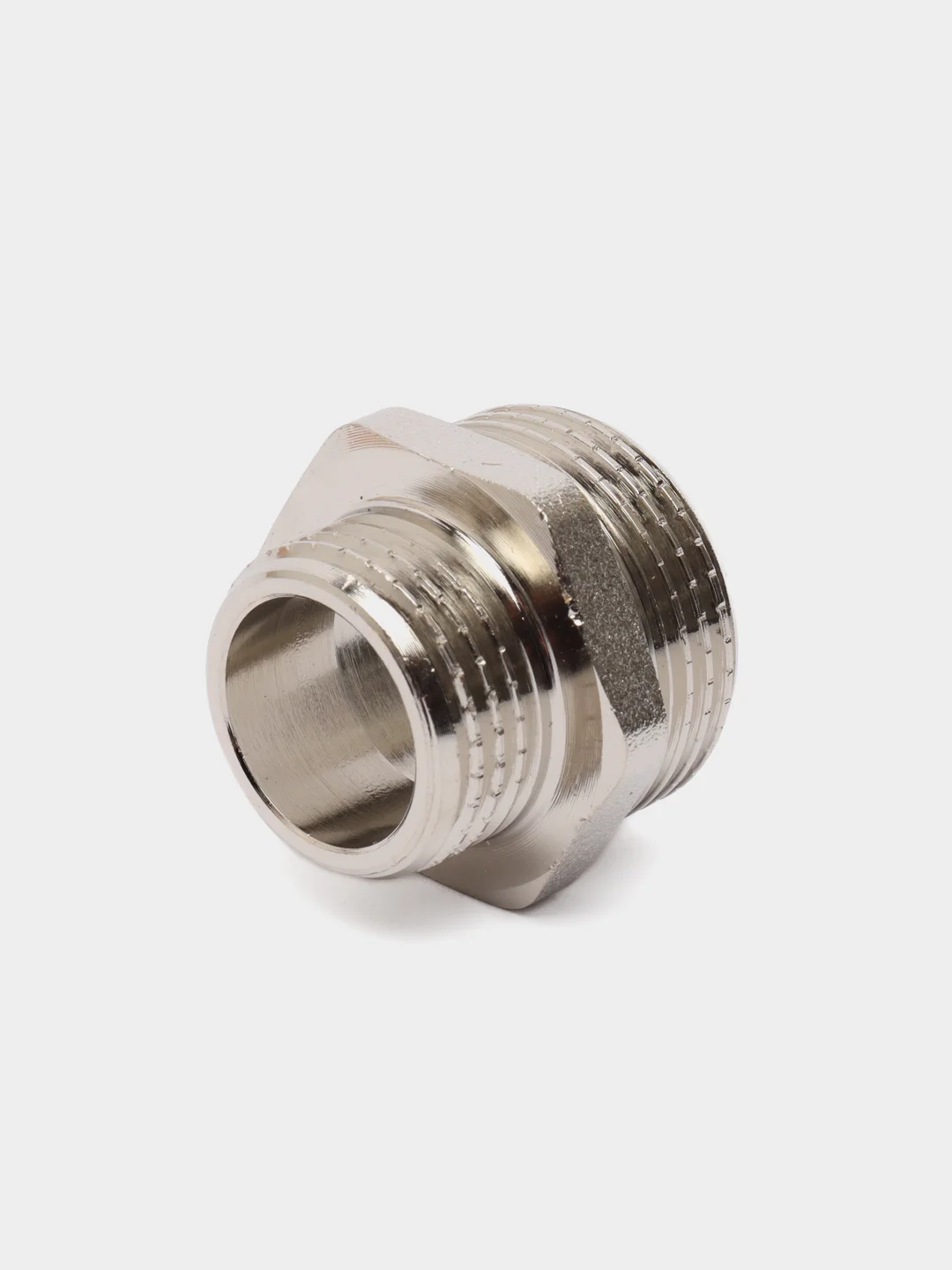 Ниппель переходной AQUALINK, наружная резьба, 1/2" х 3/4" никелированная латунь