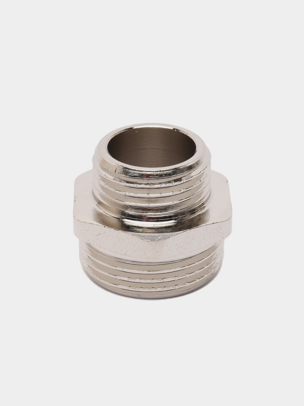 Ниппель переходной AQUALINK, наружная резьба, 1/2" х 3/4" никелированная латунь