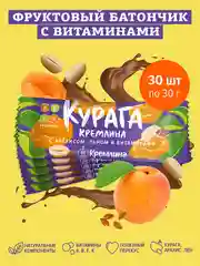 Батончик Кремлина "Курага с арахисом, льном и витаминами", глазированный, 30 штук, 30 г