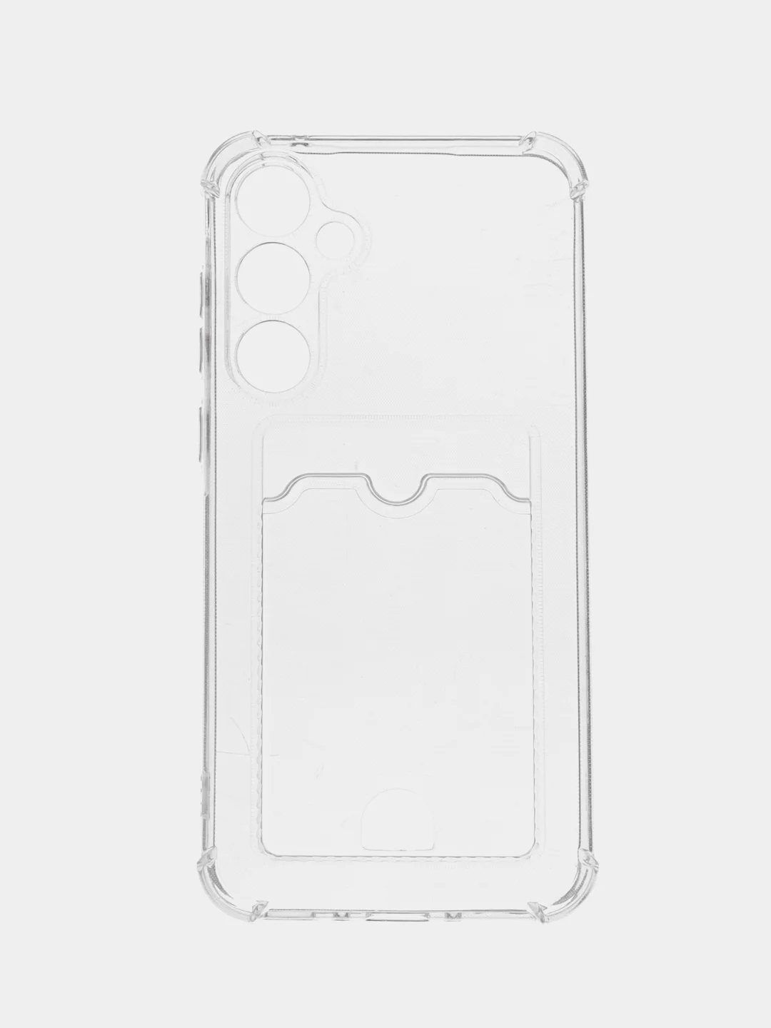 Прозрачный чехол Samsung Galaxy A35 / Самсунг Галакси А35 силиконовый, чёрный, прозрачный с кармашком