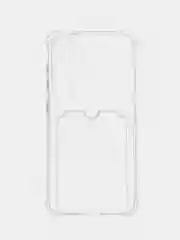 Прозрачный чехол Samsung Galaxy S24 силиконовый, чёрный, прозрачный с кармашком