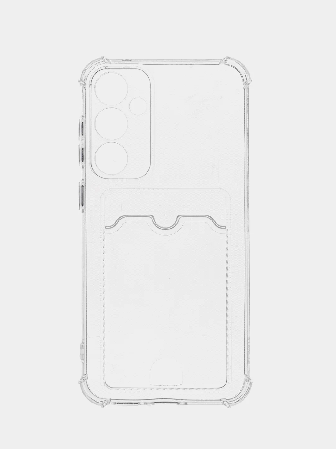 Прозрачный чехол Samsung Galaxy S23 FE силиконовый, прозрачный с кармашком