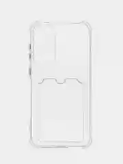 Прозрачный чехол Samsung Galaxy S23 FE силиконовый, прозрачный с кармашком