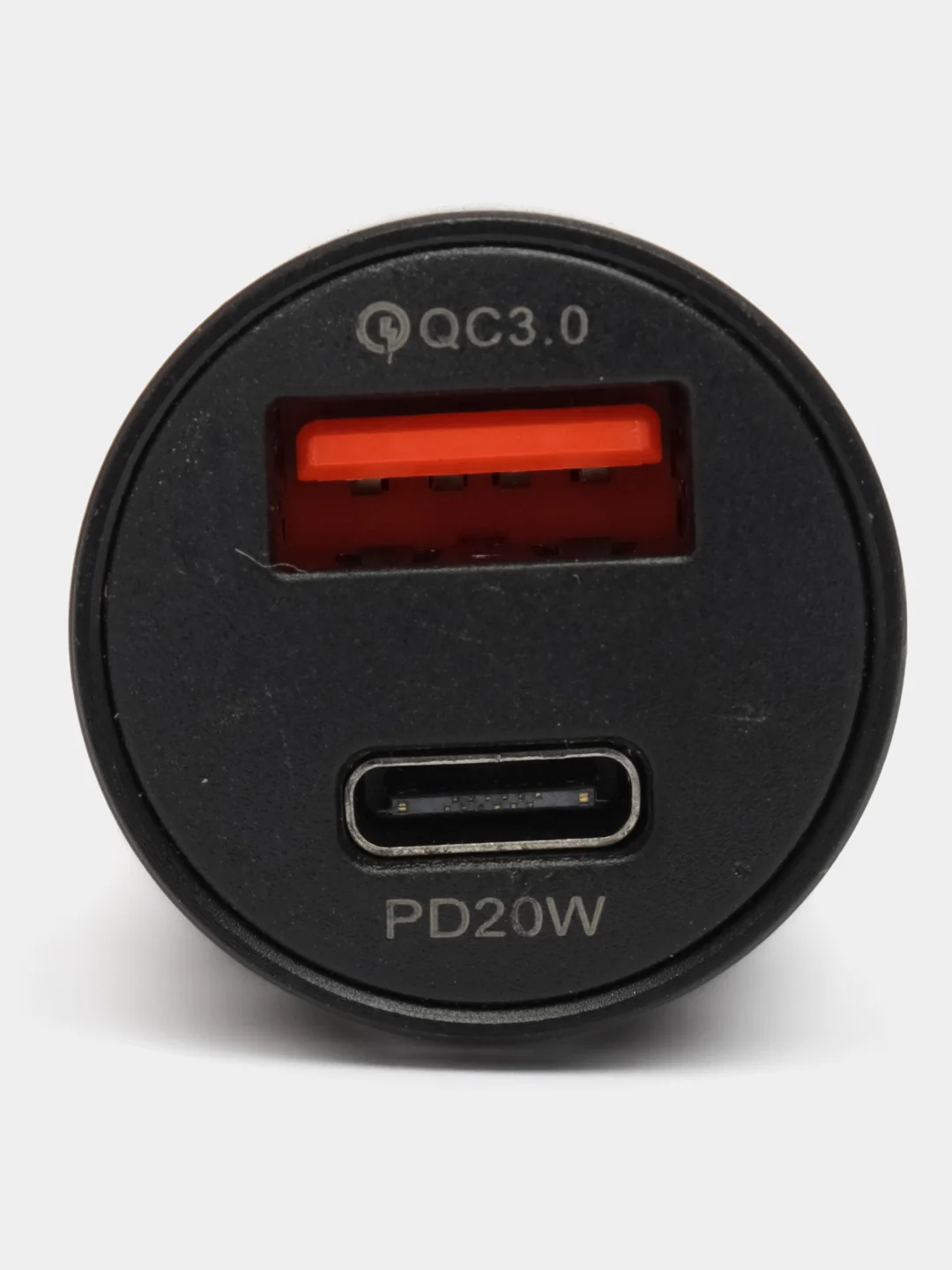 Зарядное устройство для автомобиля 2 USB, Type-C, 20W QC 3.0 быстрая зарядка, черный