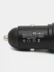 Зарядное устройство для автомобиля 2 USB, Type-C, 20W QC 3.0 быстрая зарядка, черный