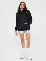 Черный худи оверсайз черное, без начеса, S-XL
