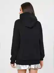 Черный худи оверсайз черное, без начеса, S-XL