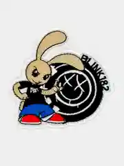 Белый нашивка шеврон на одежду Группа Blink182, на липучке