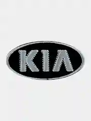 Черный нашивка шеврон на одежду Kia, на липучке