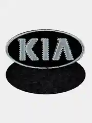 Черный нашивка шеврон на одежду Kia, на липучке