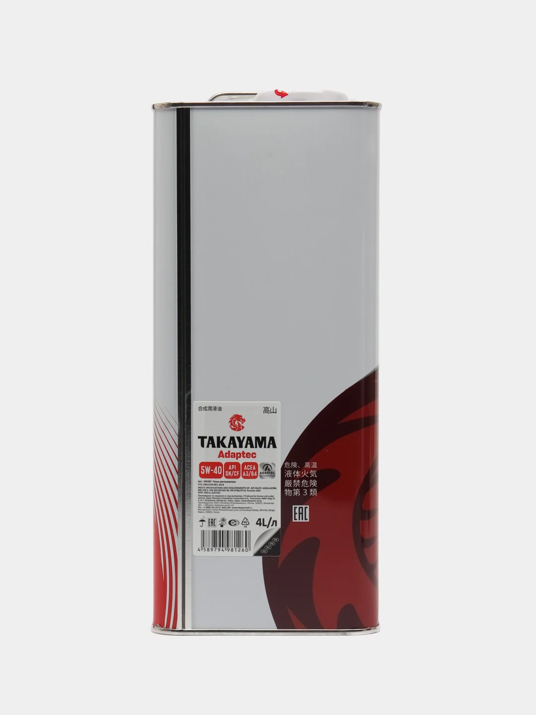 Моторное масло Takayama Adaptec 5W-40 API SN/CF ACEA A3/B4 (такаяма)