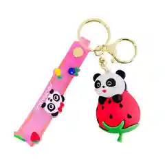 Брелок для ключей Kawaii панда на клубнике