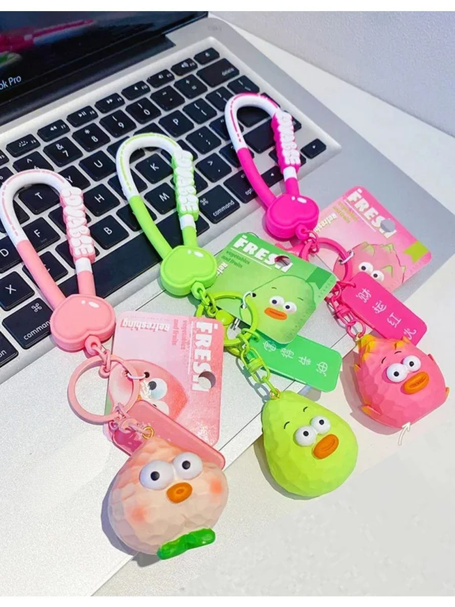 Брелок для ключей Kawaii драгонфрут с выпученными глазами