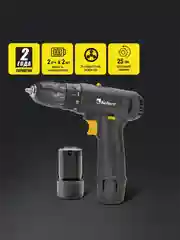 Дрель-шуруповерт аккумуляторная KOLNER KCD 12/2L, 12 В, 25 Нм