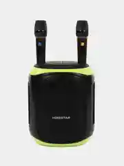 Черный портативная Bluetooth колонка HOPESTAR Party 130 c двумя микрофонами и RGB подсветкой