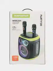 Черный портативная Bluetooth колонка HOPESTAR Party 130 c двумя микрофонами и RGB подсветкой