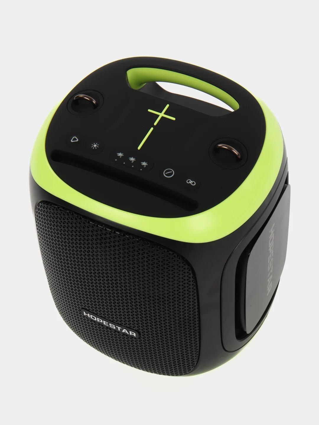 Черный портативная Bluetooth колонка HOPESTAR Party 130 c двумя микрофонами и RGB подсветкой