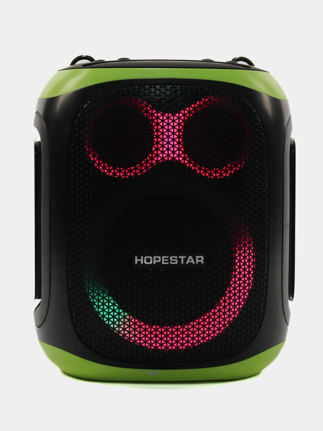 Черный портативная Bluetooth колонка HOPESTAR Party 130 c двумя микрофонами и RGB подсветкой