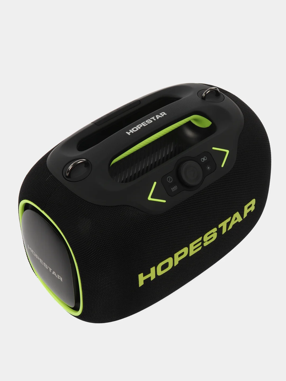 Черный портативная Bluetooth колонка HOPESTAR Party Box c двумя микрофонами и RGB подсветкой