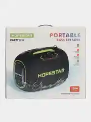 Черный портативная Bluetooth колонка HOPESTAR Party Box c двумя микрофонами и RGB подсветкой
