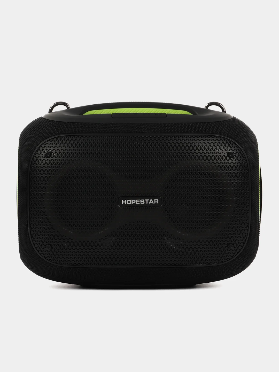 Черный портативная Bluetooth колонка HOPESTAR Party Box c двумя микрофонами и RGB подсветкой