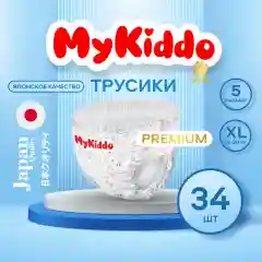Подгузники-трусики для детей MyKiddo Premium, XL, 12-20 кг, 34 штуки