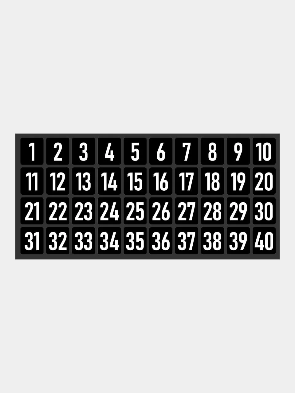 Черный наклейка Цифры от 1 до 40 интерьерные для номеров для маркировки