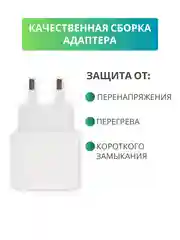 Блок питания для iPhone с быстрой зарядкой, с Type-C, 20W, кабель 1м, адаптер