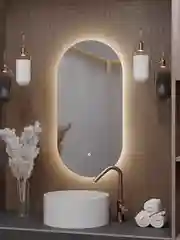 Зеркало Alias Олимпия 80*40 с нейтральной LED-подсветкой и сенсорной кнопкой