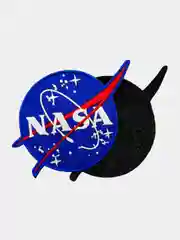 Синий нашивка шеврон на одежду Nasa, на липучке