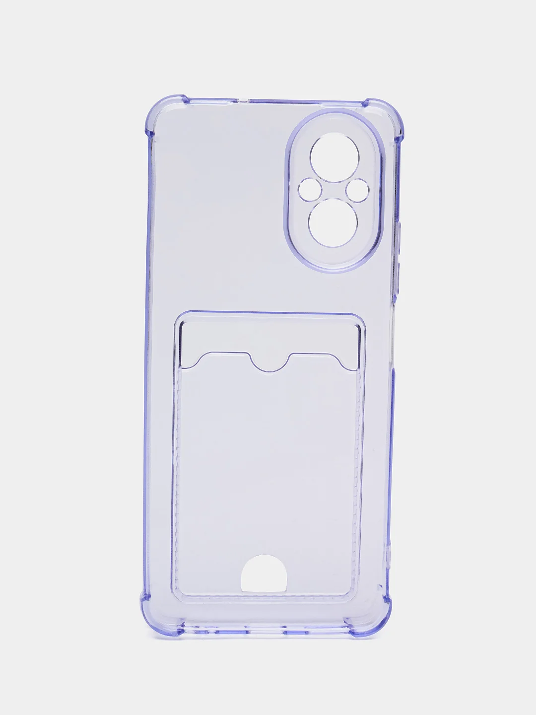 Лавандовый чехол для Realme C67 4G (Реалми С67 4Джи) с карманом для карт, прозрачный
