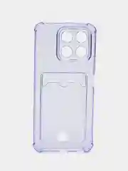 Лавандовый чехол для Honor X8A 4G (Хонор Х8а 4 Джи) с карманом для карт, прозрачный