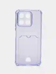 Лавандовый чехол для Honor X8A 4G (Хонор Х8а 4 Джи) с карманом для карт, прозрачный
