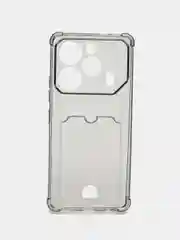 Тёмно-серый чехол для Tecno Pova 6 / Pova 6 Pro 5G (Техно Пова 6/ 6Про 5Джи) с карманом для карт