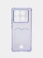Лавандовый чехол для Infinix Note 40 4G (Инфиникс Нот 40 4 Джи) с карманом для карт, прозрачный