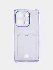 Лавандовый чехол для Xiaomi Redmi Note 13 4G (Сяоми Редми Ноут 13 4G) с карманом для карт, прозрачный
