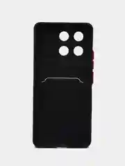 Черный чехол для Poco X6 Pro 5G (Поко Х6 Про ), с карманом для карт