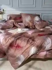 Бежевый комплект постельного белья Вселенная текстиля, 4236, 2-x спальный с Евро, нав. 50х70 см