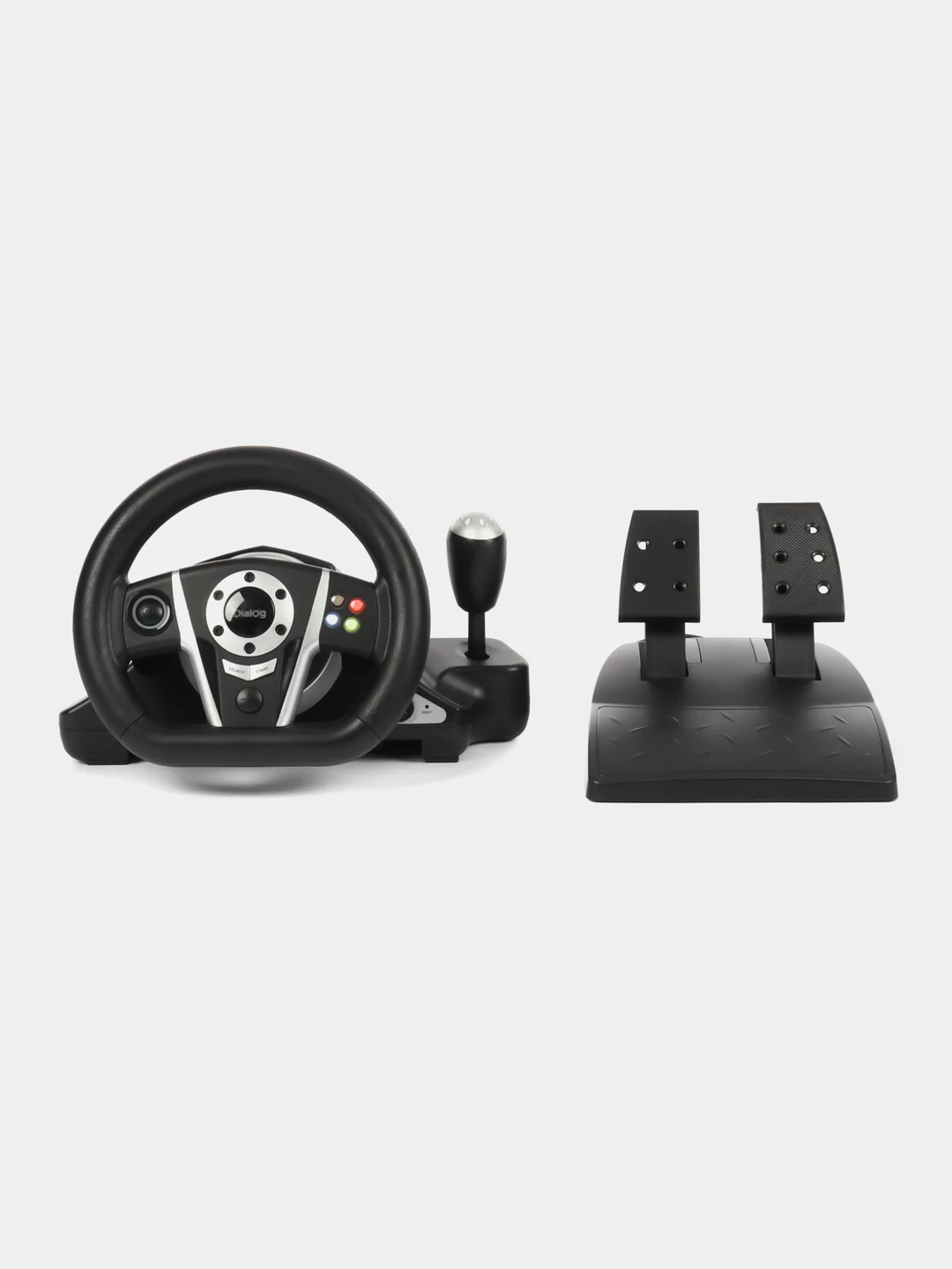 Черный игровой руль GW-235VR Dialog GranTourismo вибро, педали+рычаг, ПК, PS 3/4, XBox, Android